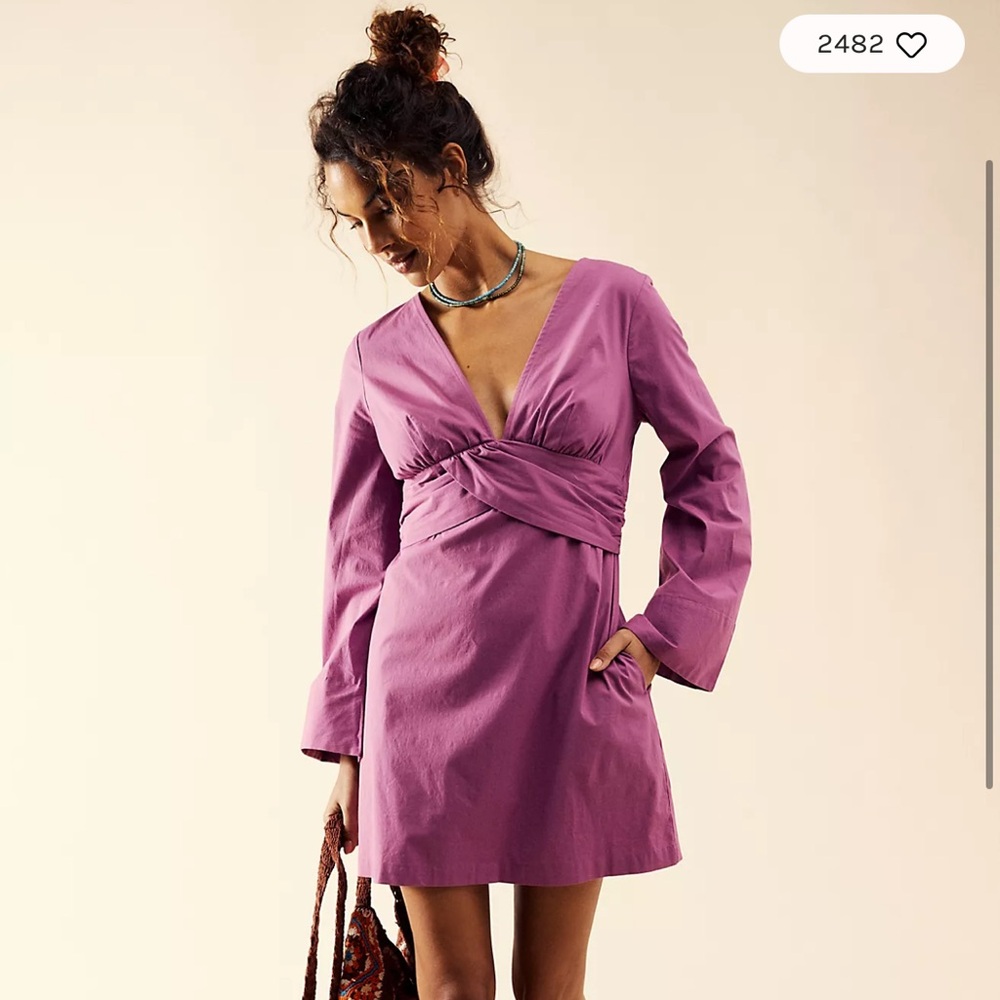 Free people Black Long Sleeve Cotton Dress